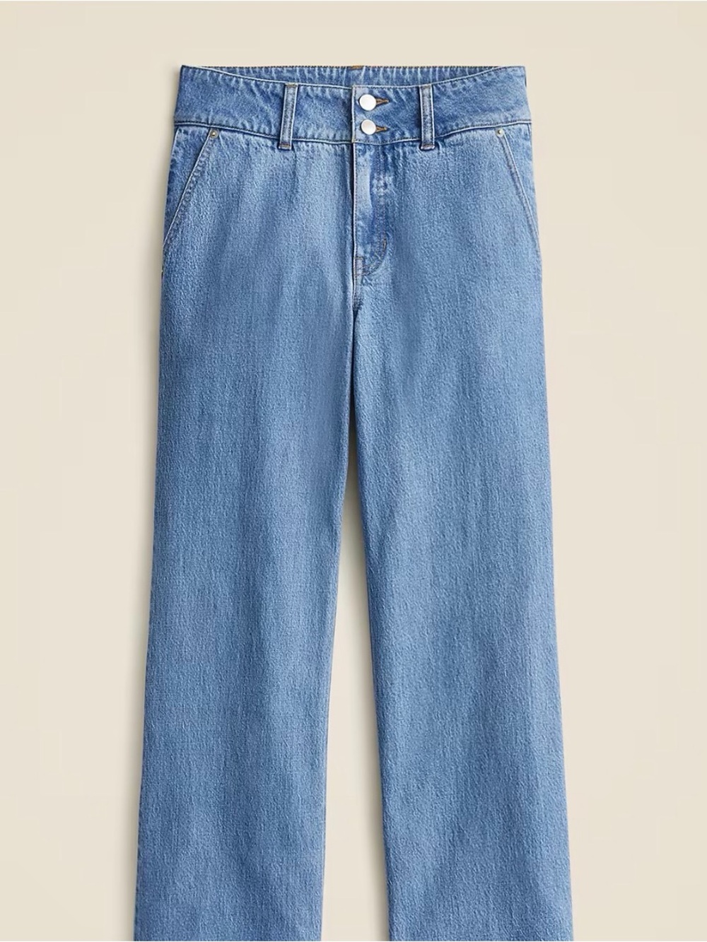 J. Crew Women's Straight-Leg Double-Button Jeans - Blue Denim